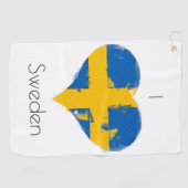 Iハートスウェーデン国旗 ゴルフタオル (横)