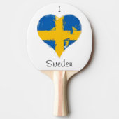 Iハートスウェーデン国旗 卓球ラケット (正面)