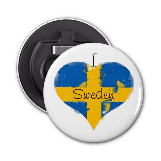 Iハートスウェーデン国旗 栓抜き (正面)