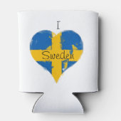 Iハートスウェーデン国旗 缶クーラー (裏面)