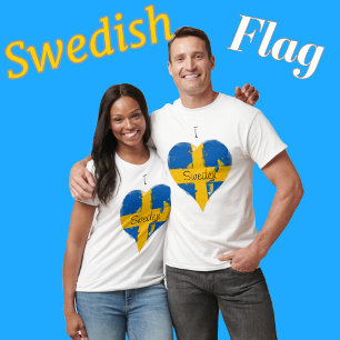 Iハートスウェーデン国旗 Tシャツ