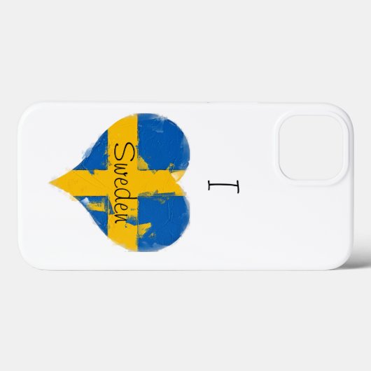 Iハートスウェ絵を描ーデン州旗 Case-Mate iPhoneケース (裏面 (横))