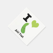 Iハートズッキーニかわいいかわいいズッキーニ スタンダードカクテルナプキン (角)