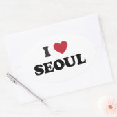 Iハートソウル韓国 楕円形シール (封筒)