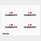 Iハートタシケントウズベキスタン 楕円形シール (シート)