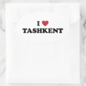 Iハートタシケントウズベキスタン 楕円形シール (バッグ)