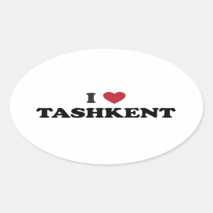 Iハートタシケントウズベキスタン 楕円形シール