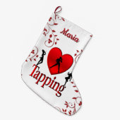 Iハートタップダンスパーソナル ラージクリスマスストッキング (正面 (吊り時))