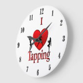 Iハートタップダンス ラージ壁時計 (傾斜)