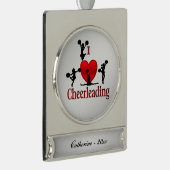 Iハートチアリーティング名と年 シルバープレートバナーオーナメント (右)