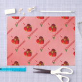 Iハートティッシュペーパーレッド 薄葉紙 (クラフト)