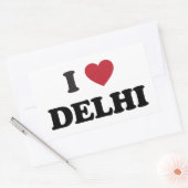 Iハートデリーインド 長方形シール (封筒)