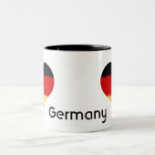 Iハートドイツ国旗ドイツ ツートーンマグカップ (中央)