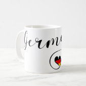 Iハートドイツ国旗 コーヒーマグカップ (正面左)