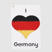 Iハートドイツ国旗 ゴルフタオル (正面)
