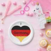 Iハートドイツ国旗 ペーパープレート (パーティー)