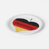 Iハートドイツ国旗 ペーパープレート (アングル)