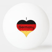 Iハートドイツ国旗 卓球ボール (正面)