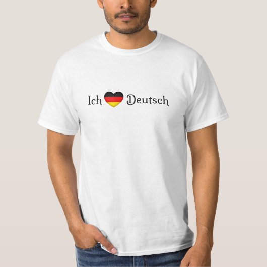 「Iハートドイツ語」お気に入りの語学学校の科目 Tシャツ (正面)