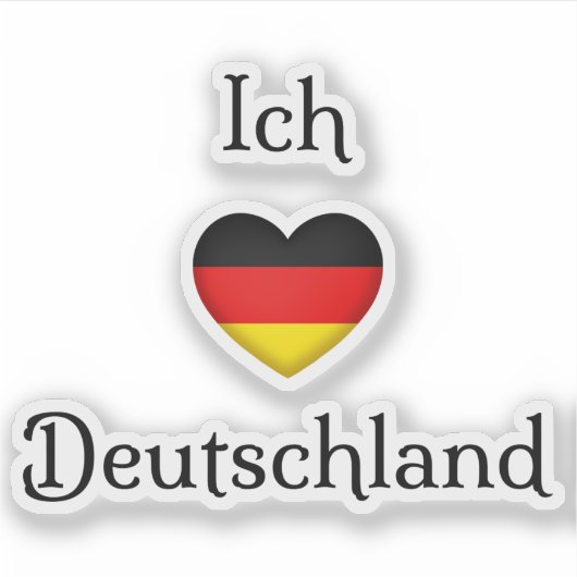 「Iハートドイツ」「Ich Liebe Deutschland」ドイツ語 シール (正面)