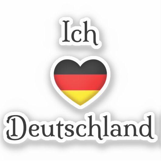 「Iハートドイツ」「Ich Liebe Deutschland」ドイツ語 シール (正面)