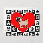 Iハートドッグ – 黒、赤、白のはがき ポストカード (正面/裏面)