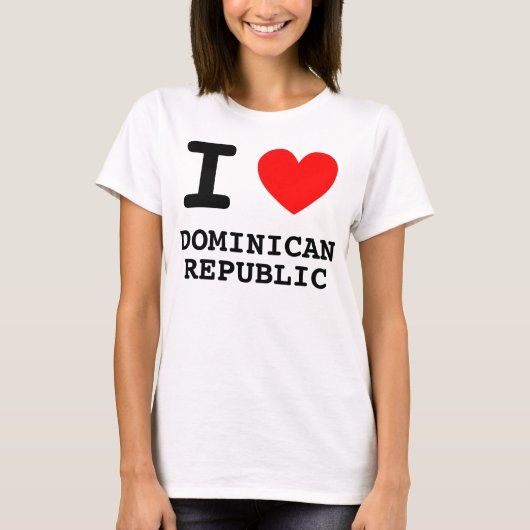 Iハートドミニカ共和国シャツ Tシャツ (正面)