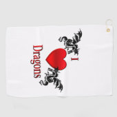 Iハートドラゴンパーソナル ゴルフタオル (横)