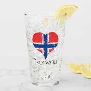 Iハートノルウェーグランジ国旗 タンブラーグラス