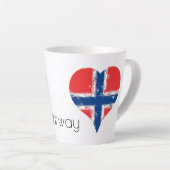 Iハートノルウェー動揺して絵を描ハート国旗 カフェラテマグ (右アングル)
