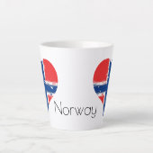 Iハートノルウェー動揺して絵を描ハート国旗 カフェラテマグ (正面)