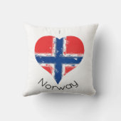 Iハートノルウェー動揺して絵を描ハート国旗 クッション (裏面)