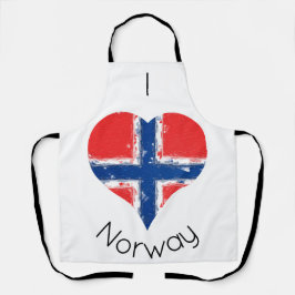 Iハートノルウェー国旗 エプロン