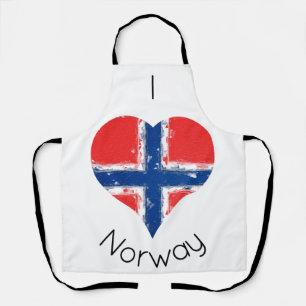 Iハートノルウェー国旗 エプロン