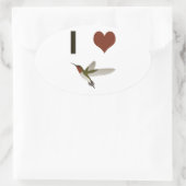 Iハートハミングバード 楕円形シール (バッグ)