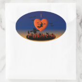 Iハートハロウィーン – 新しいツイスト 楕円形シール (バッグ)