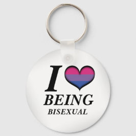 Iハートバイセクシャルデザインプライドフラグハート キーホルダー