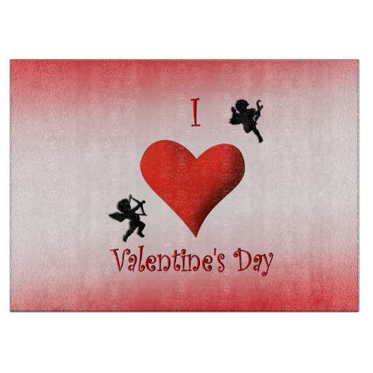 Iハートバレンタインデーガラス切削盤 カッティングボード (正面)