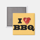 Iハートバーベキューステーキハート形状焼きおもしろい剤 マグネット (正面/裏面)