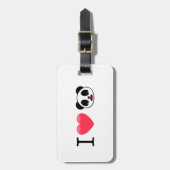 Iハートパンダオンホワイト ラゲッジタグ (正面縦)