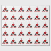 Iハートパンダベアーズおもしろい ラッピングペーパー (フラット)