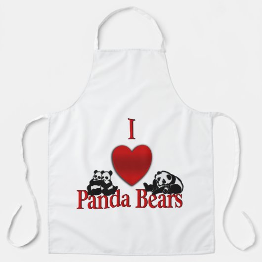 Iハートパンダ熊 エプロン (正面)