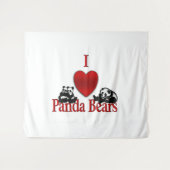 Iハートパンダ熊 タペストリー (正面(横))