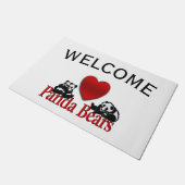 Iハートパンダ熊 ドアマット (アングル)