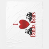 Iハートパンダ熊 フリースブランケット (正面)