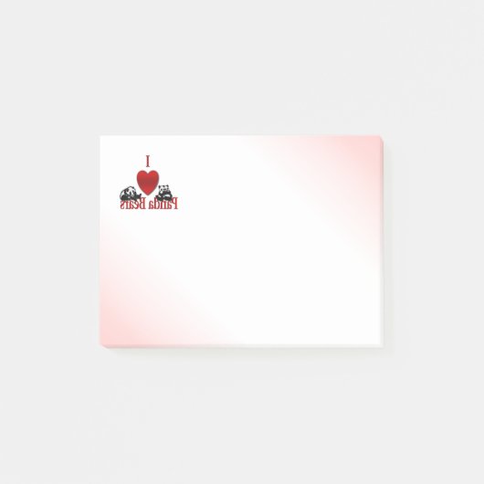 Iハートパンダ熊 ポストイット (正面)