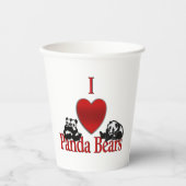 Iハートパンダ熊 紙コップ (正面)