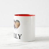 Iハートパーソナライズされたカップルのフォトラブ ツートーンマグカップ (中央)