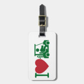 Iハートパーソナライズされたゴルフバッグラベル ラゲッジタグ (正面縦)