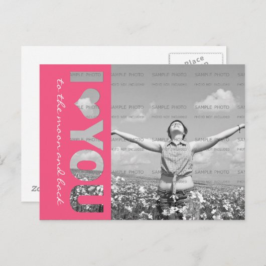 IハートパーソナライズされたYou写真はがきテンプレート ポストカード (正面/裏面)